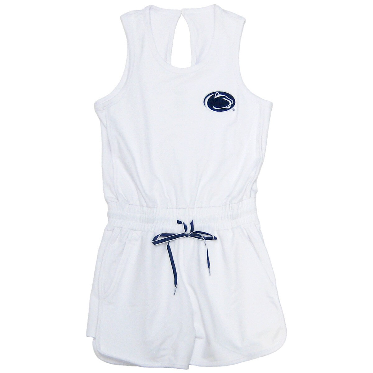women's white elevation romper with Penn State Athletic Logo